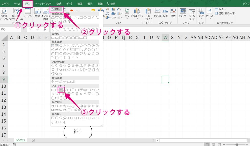 初心者ok Excelで美しいフローチャートを書く方法 田舎フリーエンジニアのワークログ